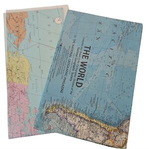 Vintage Antique Map Lot of The World National Geographic  1970 Bartholomew‎ Rare